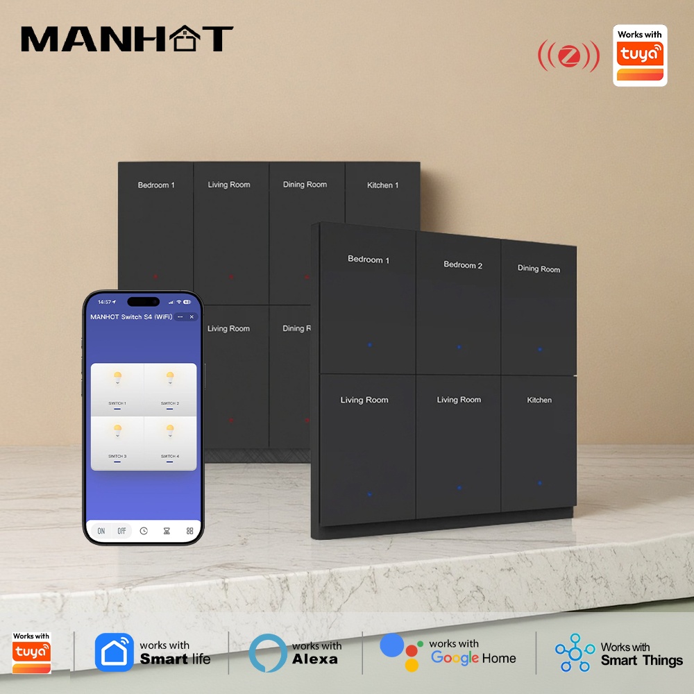 Manhot DIY Name Switch Zigbee  – обзор и цена Smart Home Display
