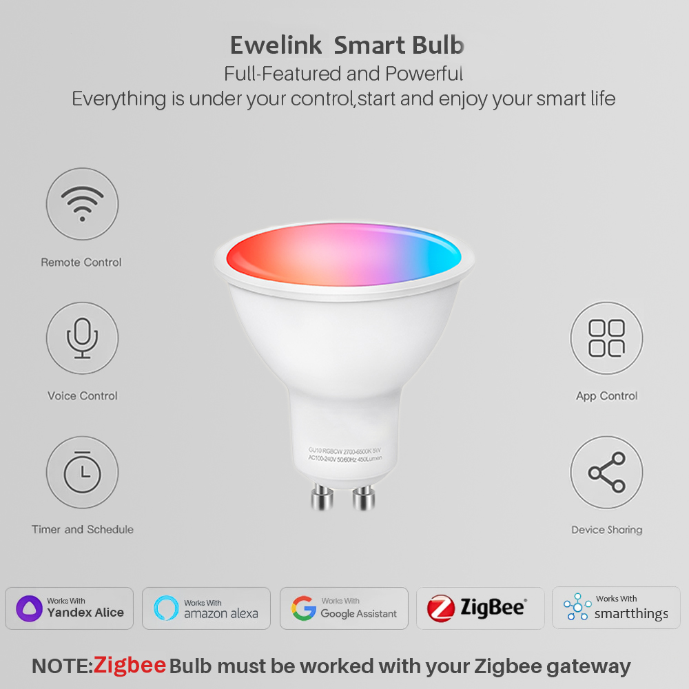 Ewelink GU10 Zigbee LED Bulbs  – обзор и цена Smart Home Yandex
