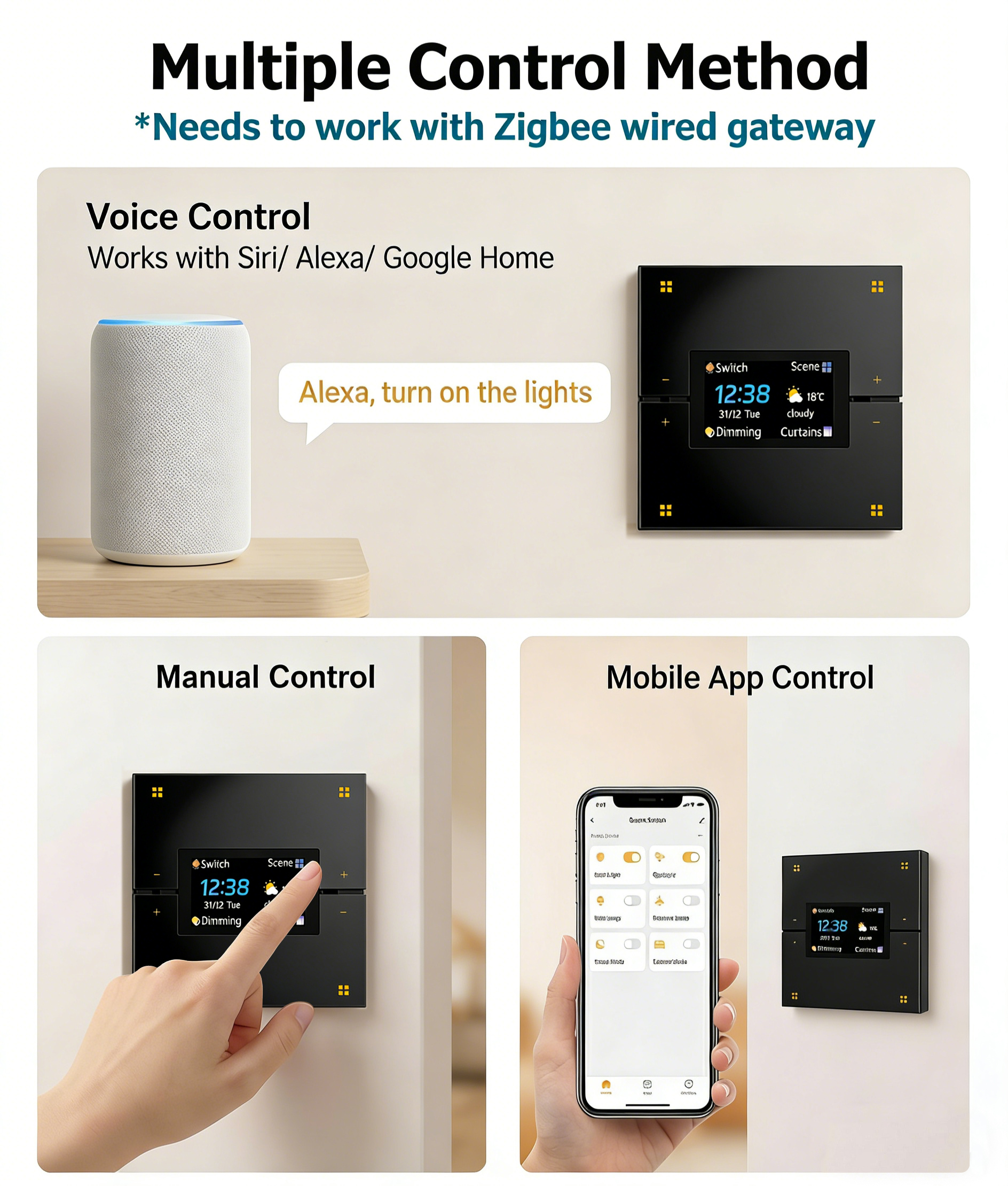 Tuya Smart Wall Switch work Zi – обзор и цена Smart Home Display