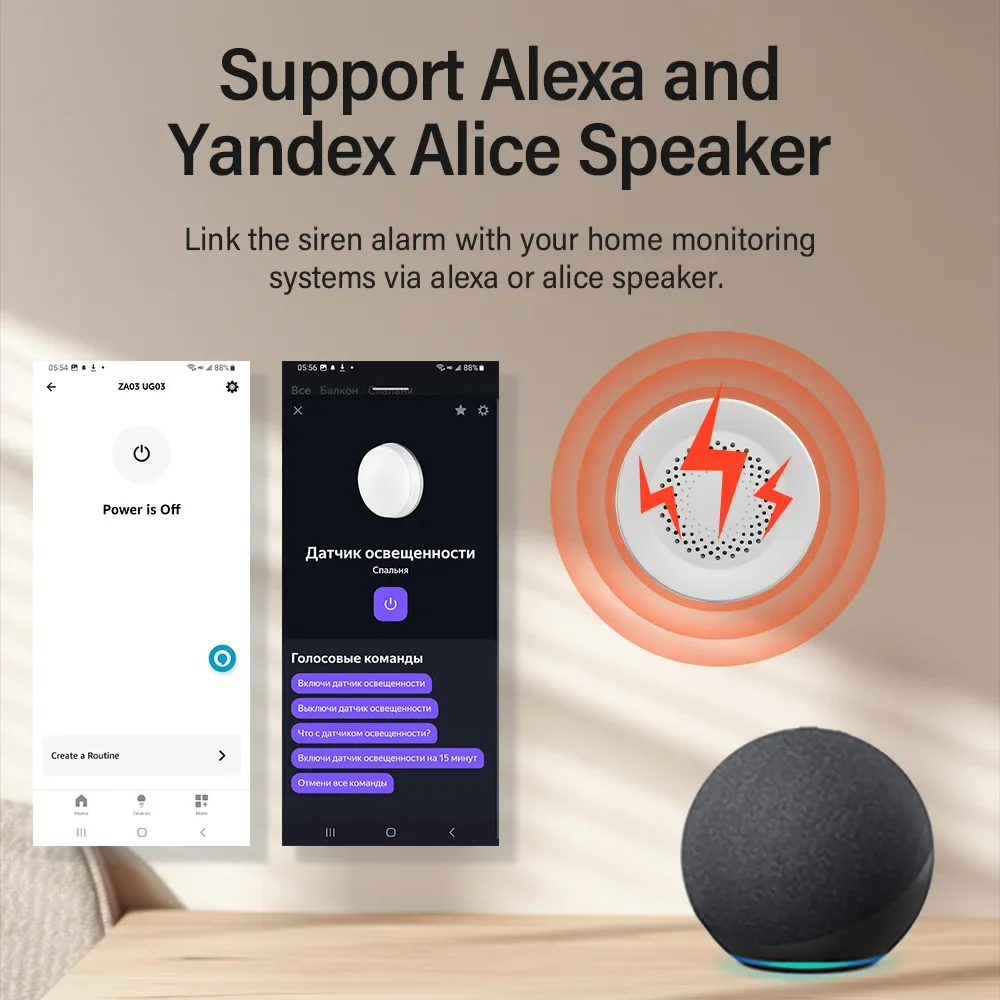 Tuya Zigbee WiFi Siren Alarm F – обзор и цена Smart Home Yandex